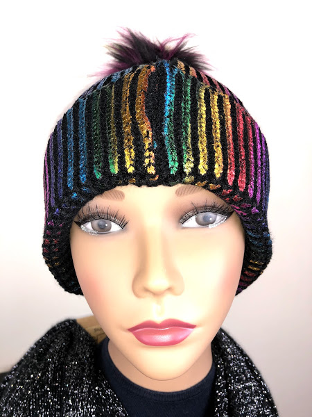 Superstar Accessories Metallic Rainbow Faux Fur Skully Hat